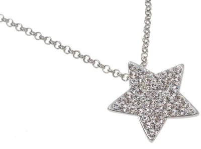 Behave - Korte ketting zilverkleur met stervorm hanger kristal - Nikkelvrij - Trendy accessoires