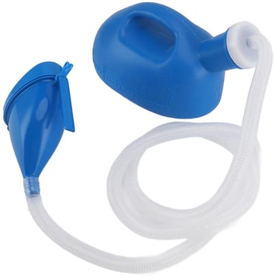 Draagbaar urinoir voor mannen 2000 ml - Urinefles met slang en verzegelde deksel