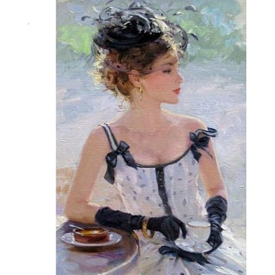 Diamant broderie femme élégante dame diamant peinture motif strass diamant mosaïque couture bricolage décor 20X30CM white
