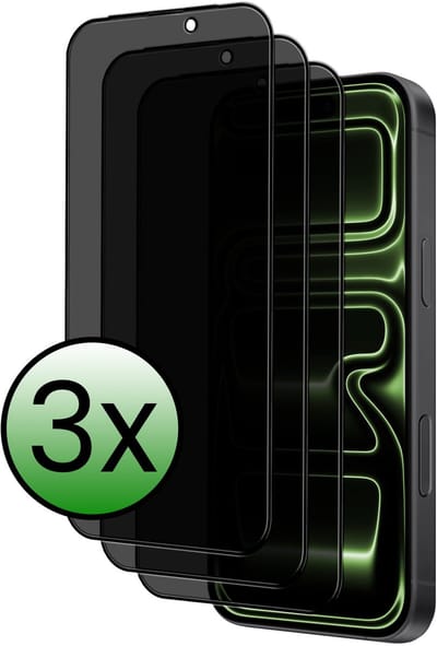 Screenprotector - 3 Stuks Geschikt voor iPhone 17 Pro / 18 Pro - Privacy Filter - Beschermglas - Gehard Glas - Tempered Glass - Screen Protector
