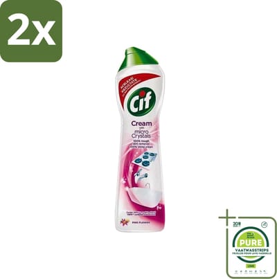 Cif - Badkamer & Keuken - Schuurmiddel - Cream Pink Flower - 500ml - Voordeelverpakking - 2 stuks - Cif Schuurmiddel - Schuurmiddel