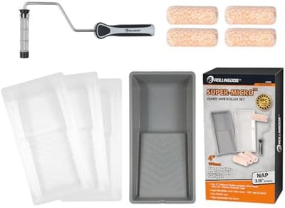 Verfrollerset 10 cm - Mini verfrollers met microvezelhoezen, 9 stuks voor alle verven