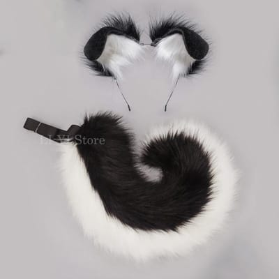 12 Stijlen 2 Stuks/Set Pluizige Anime Hondenoor Hoofdband Staart Cartoon Comic-Con Cosplay Kostuum Accessoires Pluche Dierenoor Staart ear and tail