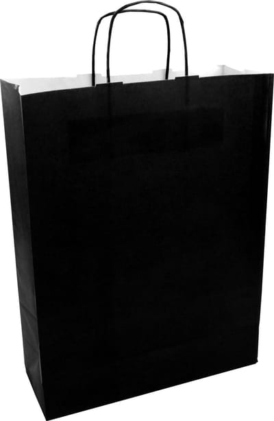 Tas | Kraftpapier | gedraaid papieren koord | 32x 12x41cm | draagtas | zwart | 100 stuks