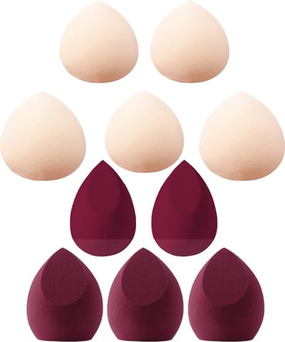 YUBBI Beauty Blender Set - Satin Finish Make Up Spons - Foundation Applicator - Poederspons - 10 Stuks