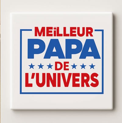 Beste Papa van het Universum Tegel – Frans “Meilleur Papa de l’Univers” Design – 15x15 cm Keramische Wanddecoratie – Perfect Vaderdag & Papa Waardering Cadeau