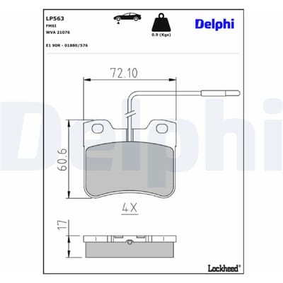 Remblokset DELPHI LP563, voor