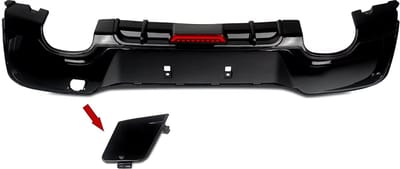 Achterbumper - Voor BMW 1-Serie F20/F21 M Sport 2011-2015 - Auto accessoires - Diffuser - Quad uitlaat - Met verlichting - Gloss Zwart
