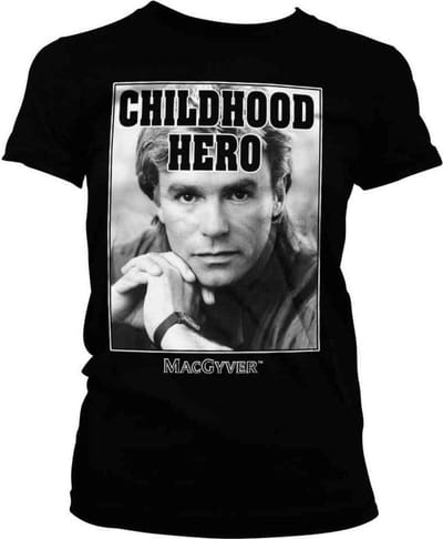 MacGyver Dames Tshirt -L- Childhood Hero Zwart
