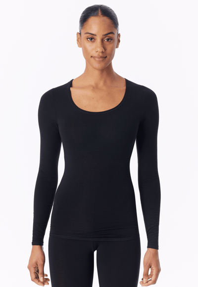 Schiesser Sportshirt/Thermische shirt - 000 Black - maat 46 (46) - Dames Volwassenen - Polyester/Viscose- 155414-000-46