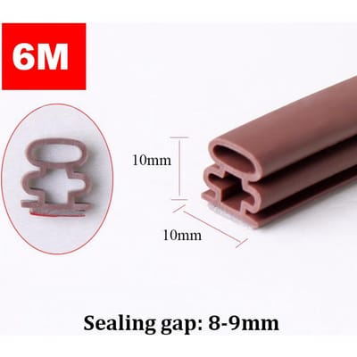 6M Siliconen Rubber Afdichtstrip Zelfklevend Deuren Raam Geluidsisolatie Weerstrip Spleetblokker I-Type Isolatietape