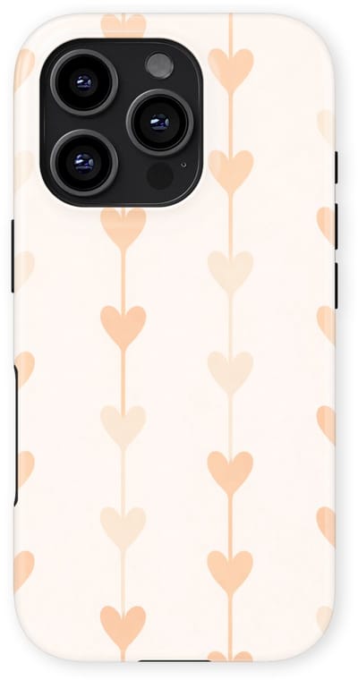 Tough Hoesje met Hartjes geschikt voor iPhone 16 Pro | Little Love Tough Case Geschikt voor Mag | Hartjes Print Backcover geschikt voor iPhone 16 Pro Vertical Hearts