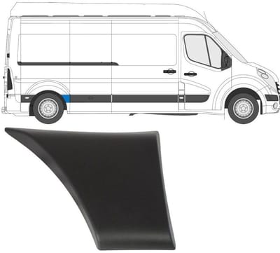 Zijlijst sierlijst achterspatbord voor Renault Master 2010- / Rechts