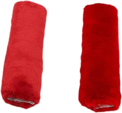 Gordelkussens - Schouderbeschermers - Comfortabel Rijden - Zachte Pluche - 2 Stuks - Rood