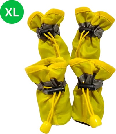 Livano Hondenschoenen Pootbeschermer - Hondenschoenen - 4 Stuks - Hondenschoentjes - Pootbescherming Hond - Waterbestendig - Geel XL