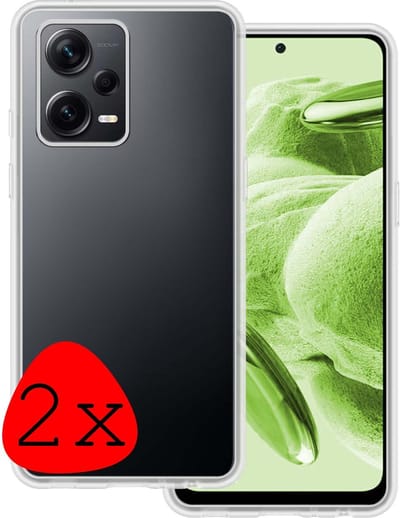Hoesje 2 Stuks - Geschikt voor Xiaomi Redmi Note 12 Pro+ - Sterk & Shockproof - Case Siliconen - Back Cover - Telefoon Hoes - Transparant