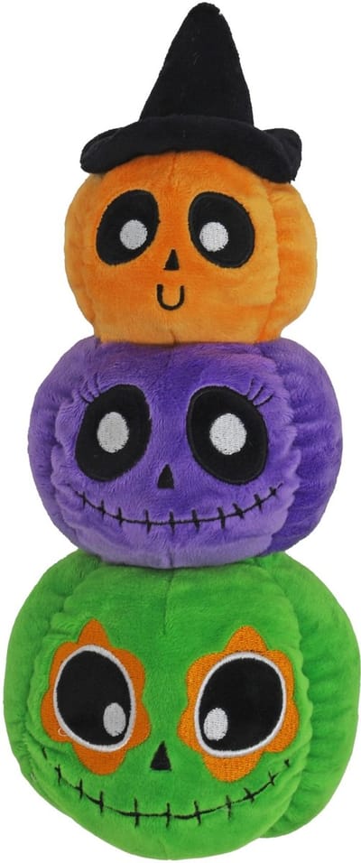Boon Hondenspeelgoed - Halloween Pompoen Trio - Kleur: oranje/paars/groen - 28 cm