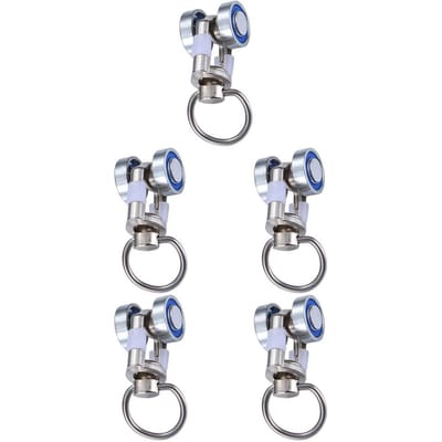 5 Stuks Gordijnrails Douchegoot Accessoires Raambekleding Heavy Duty Stangen Wielhaken Metalen Rol gray
