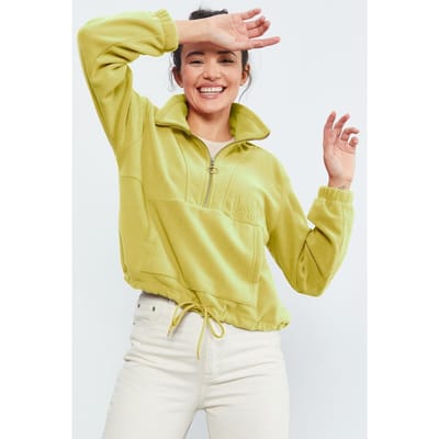 Oversized Half-zip Pluche Sweatshirt