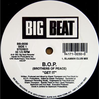 12-inch Plaat B.O.P. - Krijg Het / Ga Eraf BB0030 Big Beat 1991 VS Dans & Electronica Gebruikt gray