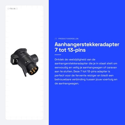Dailygoods - Aanhangerstekkeradapter - 7 tot 13-pins - Betrouwbare converter - Compact formaat - Trekhaak connector - Ideaal voor caravans - Geschikt...