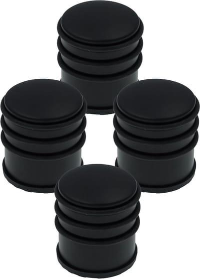 Deurstoppers Set - Deurhouders Vloer - Deuren Open Houden - Zware Betonkern - 4 Stuks - Zwart