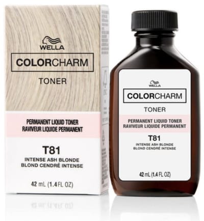 Wella Color Charm Permanent Liquid Toner - T81 - Intense Ash Blonde - Wella toner - Haartoner - Platinum Blonde - Antigeel