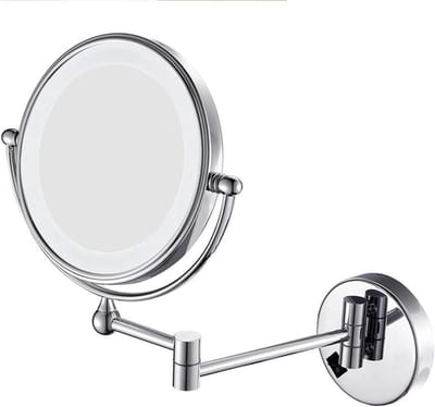 Wand Make-up Spiegel - Vergrootspiegel Badkamer - Make-up Aanbrengen - 360 Graden Draaibaar - 8 inch - Chroom