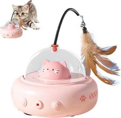 longziming -Interactiviteit Katzenspeeltuig - Intelligent Kat Speelgoed - Automatisch En Willekeurig Bewegend - Voor Indoor Katteneigenaren - roze - 1 Stuk