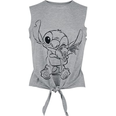 Lilo & Stitch - Disney Top - Cuddling - S tot XXL - voor Vrouwen - grijs gemêleerd