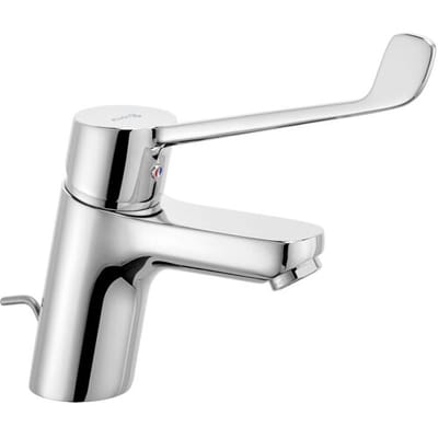 Kludi Pure & Easy wastafelkraan Care 70 m. waste m. kliniek-hendel 18cm chroom