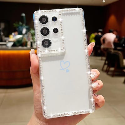 Eenvoudige Harten Zachte Hoes Voor Samsung Galaxy A56 A55 A54 A36 A35 A25 A15 A16 A53 5G S24 Ultra S25 Edge S23 FE Diamant Telefoonhoes Galaxy S23 FE brown