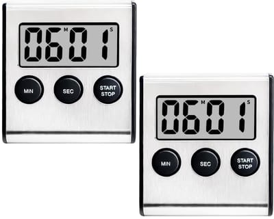 NTHProducts - Digitale Keuken Timer - Met Luid Alarm - Zilver - Magnetische Timer - 100 Minuten Countdown - Geschikt voor Koken, Leren