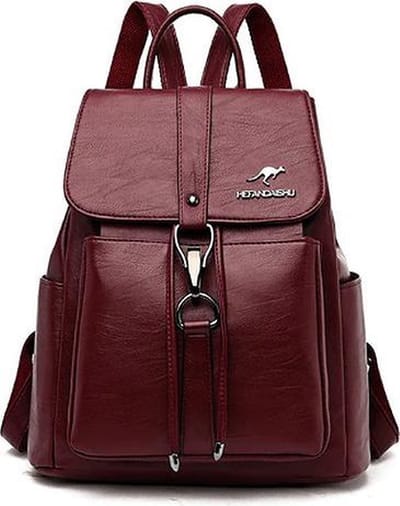 N3 Collecties Leren Rugzakken Dames Reistas Schoudertas ~ Rood