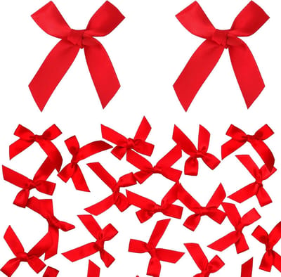 SnelShoppen - 100 Stuks Rode Strikken 6cm – Zelfklevende Decoratieve Bogen voor Cadeauverpakking, Kaarten en DIY Versiering – Ideaal voor Feestdagen e