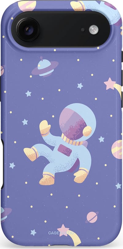 Casetastic hoesje geschikt voor Apple iPhone Air - MagSafe - Dubbellaagse bescherming - Vliegen in de ruimte - Fashion Case - Lavendel Lichtgrijs