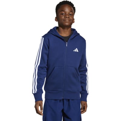 Adidas Essentials Full-zip Hoodie Hoodies Kinder - Blauw - Maat 123 - 129 CM - Katoen Jersey