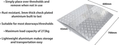 Aidapt Drempeloverbrugging Aluminium Medium - Zilver