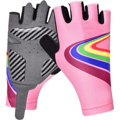 Buiten Sport Kinderen Fiets Fiets Handschoenen Halve Vinger Siliconen Pad Accessoire voor Kind S black