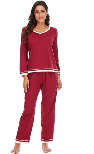 Dames Pyjama Set Lange Mouwen Twee Delig Nachtkleding Comfortabele Loungewear