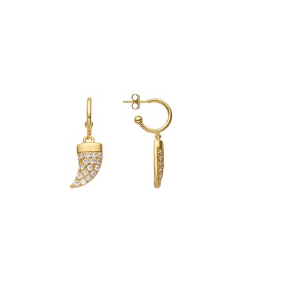 Luxenter oorbellen in 925 sterling zilver en 18k goud afwerking briljant zirkonia - Dek