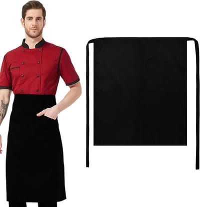 Schort 70 x 70 cm - Zwart - Met 1 Zak - Ideaal voor Koken - ShopVlot