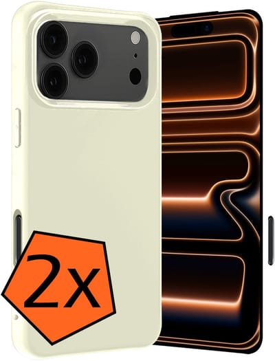 Hoes - 2 Stuks - Geschikt voor iPhone 17 Pro / 18 Pro - Sterk & Shockproof - Case Siliconen - Back Cover - Telefoon Hoes - Wit