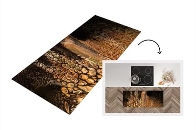 Keukenloper - Loper keuken - Verf - Bruin - Pouring paint - 120x50 cm - Keukenloper vinyl