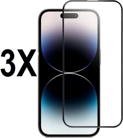 Screenz® - Screenprotector geschikt voor iPhone 17 Pro - Beschermglas - Screen protector geschikt voor iPhone 17 Pro - Full cover glasplaatje - 3 stuks