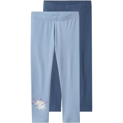 lupilu Set van 2 kinder leggings (Blauw, 86/92)