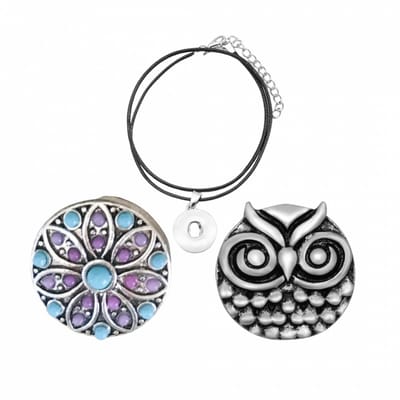 2 in 1 ketting-Owl-2 hangers-45 cm - Charme Bijoux