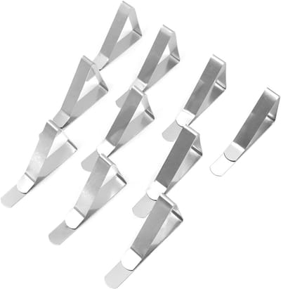 Allecto - Tafelklemmen RVS - 10 Stuks - Verstelbare Klemmen voor Tafelkleed - Ideaal voor Thuis, Feest en Restaurant - Sterke grip - Eenvoudig te g..