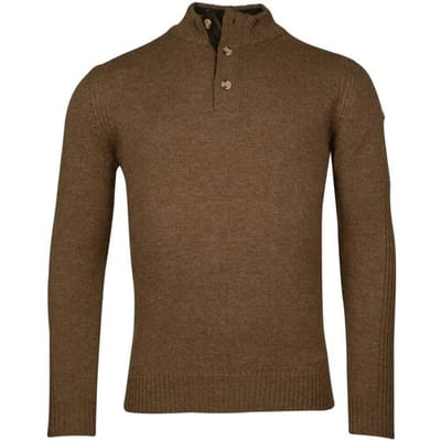 Baileys Trui Half Zip And Buttons Subtle Rib Details Tobacco / male