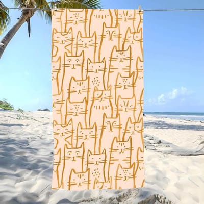 Serviette à Motif Doodle Serviette de Plage Surdimensionnée Super Absorbante Douce Serviettes de Bain et de Plage Pour Hommes, Femmes 35X60cm